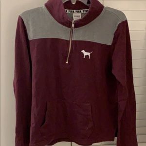 PINK half zip up pullover